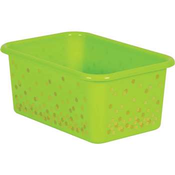 Lime Confetti Small Plastic Bin, TCR20890