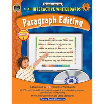 Interactive Learning Gr 4 Paragraph Editing W/Cd By Teacher Created Resources