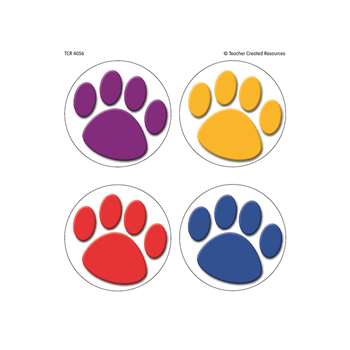 Colorful Paw Prints Wear Em Badges By Teacher Created Resources