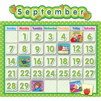 Polka Dot School Calendar Bulletin Board Board By Teacher Created Resources