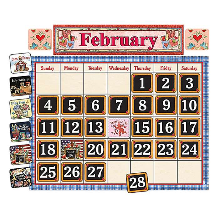 School Time Calendar Bulletin Brd By Teacher Created Resources