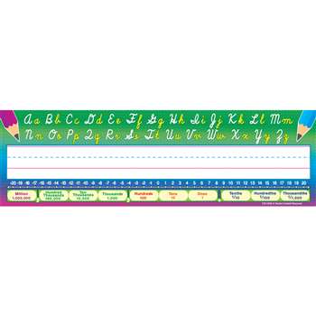 Cursive Writing 36Pk Flat Name Plates 3-1/2 X 11-1/2 By Teacher Created Resources