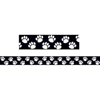 Black With White Paw Prints Border Trim By Teacher Created Resources