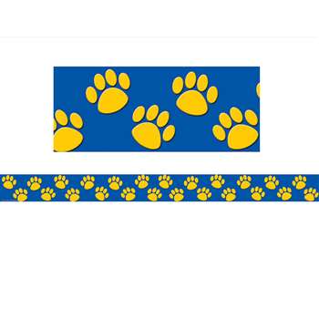 Blue With Gold Paw Prints Border Trim By Teacher Created Resources