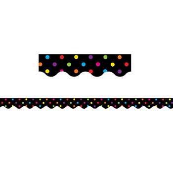Black/Multicolor Dots Scalloped Border Trim By Teacher Created Resources