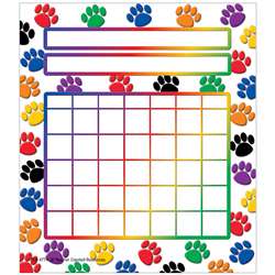 Colorful Paw Prints Incentive Chart By Teacher Created Resources