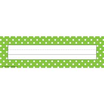 Lime Polka Dots Name Plates By Teacher Created Resources