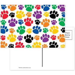 Colorful Paw Prints Postcard By Teacher Created Resources