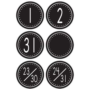 Black/White Crazy Circles Calendar Days Mini Pack Circle Shape By Teacher Created Resources