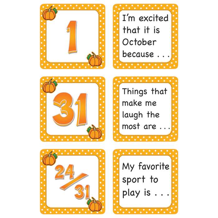 October Polka Dots Calendar Days Story Starters By Teacher Created Resources