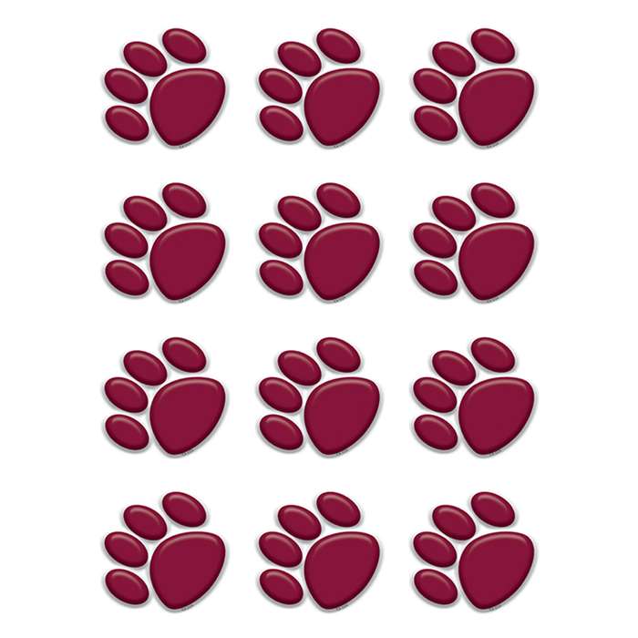 Maroon Paw Prints Mini Accents By Teacher Created Resources