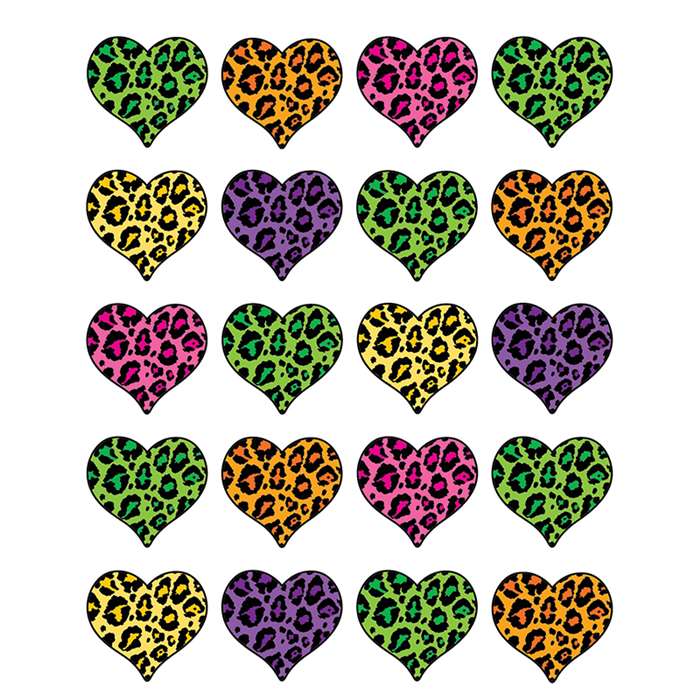 Leopard Print Heart Stickers By Teacher Created Resources