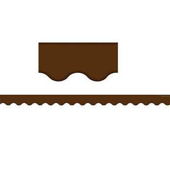 Chocolate Scalloped Border Trim Solid By Teacher Created Resources