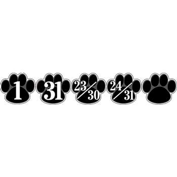 Calendar Days Black Paw Prints By Teacher Created Resources