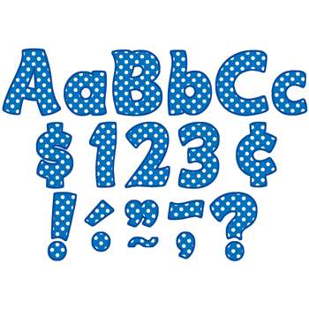 Blue Polka Dots Funtastic Font 4In Letters Combo Pack By Teacher Created Resources