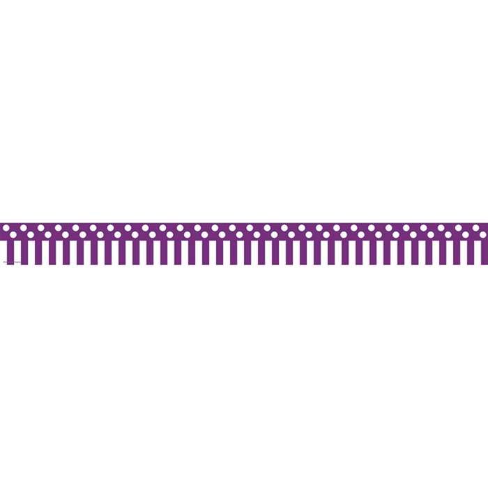 Purple Stripes & Polka Dots Trim Straight Border, TCR5503