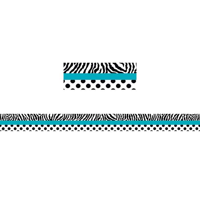 Zebra And Dots Straight Border Trim, TCR5504