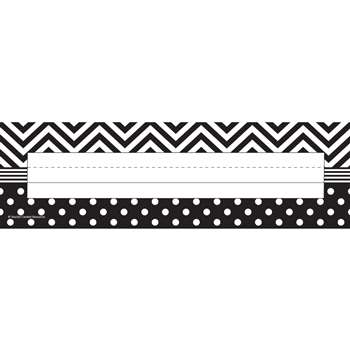 Shop B&W Chevron And Dots Name Plates - Tcr5549 By Teacher Created Resources