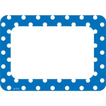 Blue Polka Dots Name Tags Labels, TCR5585