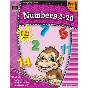 Ready Set Learn Numbers 1-20 Grade Pk-K By Teacher Created Resources