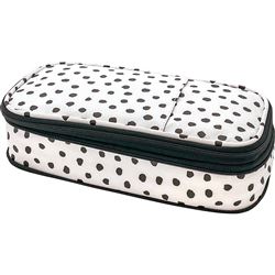 BLACK PAINTD DOTS ON WHT PENCL CASE - TCR6124