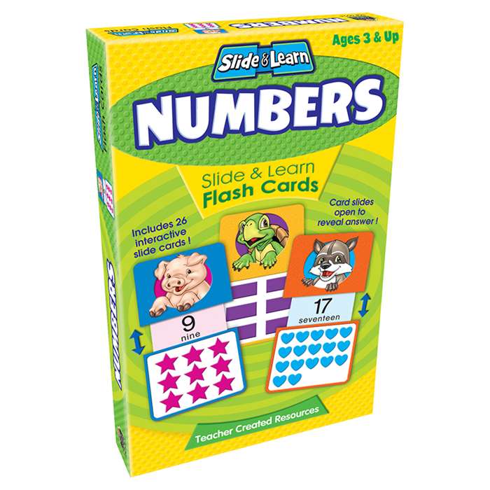 Numbers Slide & Learn Flash Cards By Teacher Created Resources