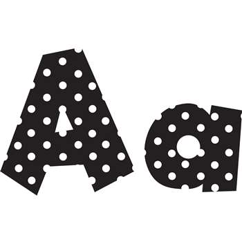 Shop 4In Fun Font Letters Black Polka Dot - Tcr75140 By Teacher Created Resources