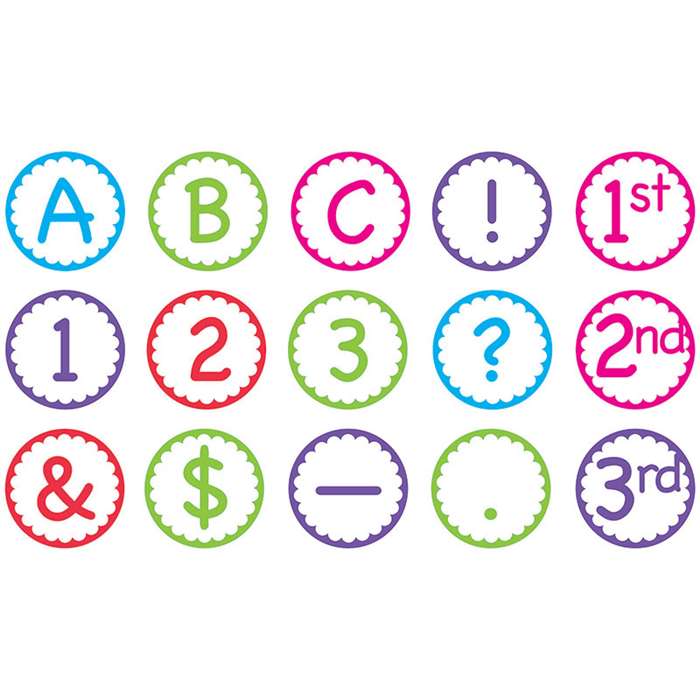 Multi Color Scallop Circle Letters, TCR75402
