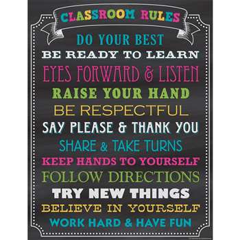 Chalkboard Brights Classroom Rules Chart, TCR7565