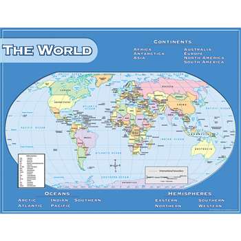 World Map Chart 17X22 By Teacher Created Resources