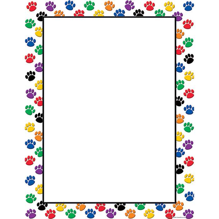 Colorful Paw Prints Blank Chart By Teacher Created Resources