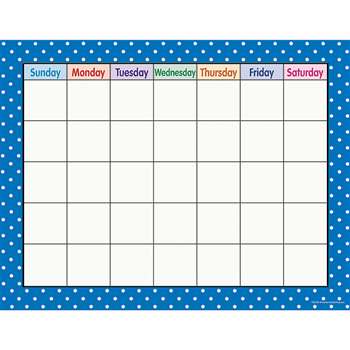 Blue Polka Dots Calendar Chart By Teacher Created Resources