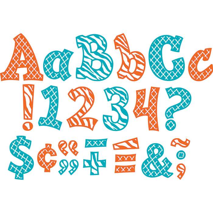Wild Moroccan 5&quot; Orange & Teal Sassy Fonts, TCR77119