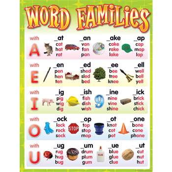 Word Families Chart By Teacher Created Resources