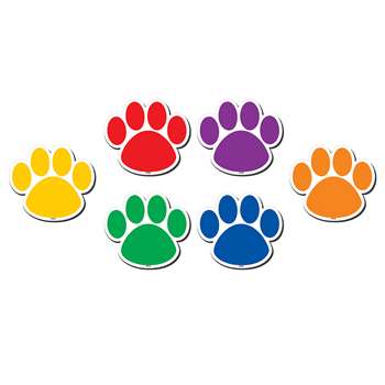 Colorful Paw Prints Magnetic Accents, TCR77207