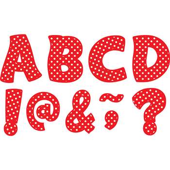 Red Polka Dots Funtastic Font 3&quot; Magnetic Letters, TCR77267