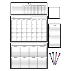 Blk/Wht Dry-Erase Mag Calendar Set, TCR77407