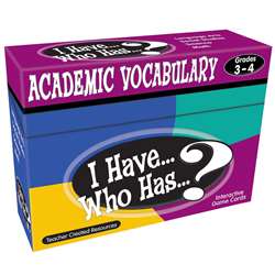 I Have Who Has Gr 3-4 Academic Vocabulary Games By Teacher Created Resources