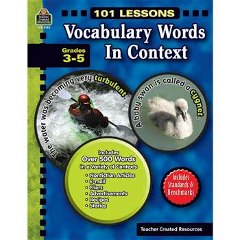 101 Lessons Vocabulary Words In Context Gr 3-5 By Teacher Created Resources