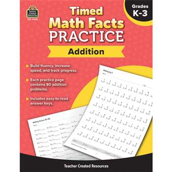 Timed Math Facts Practice Addition, TCR8400