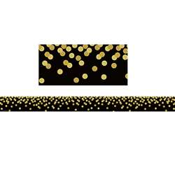 Black Confetti Straight Border Trim, TCR8880