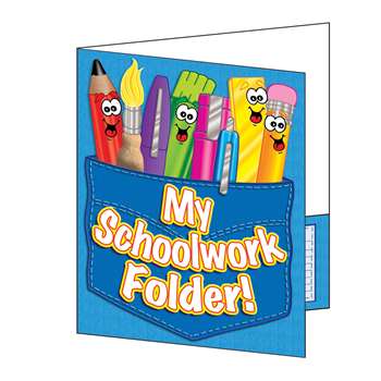 Pocket Folder My Schoolwork Folder 8-1/2 X 11 Plastic-Coated By Teachers Friend