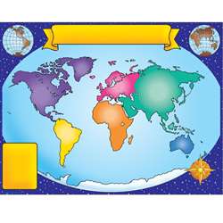 World Map Chart 17" X 22" By Teachers Friend