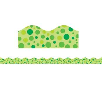 Green Polka Dots Scalloped Trimmer By Teachers Friend