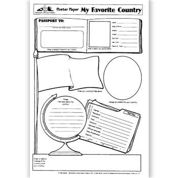 Poster Papers My Favorite 30/Pk Country 2-Sided 22 X 17 Gr 4 & Up By Teaching Learning