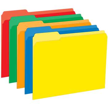 Primary Assorted File Folders Half Cut Assorted Colors 9.5X11.75 10Pk By Top Notch Teacher Products