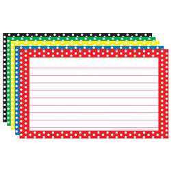 Border Index Cards 3X5 Polka Dot Lined - Top3667 By Top Notch Teacher Products