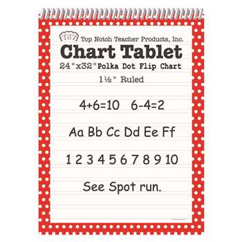 Polka Dot Chart Tablet Red 1.5 Ruled - Top3847 By Top Notch Teacher Products