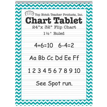 Teal Chevron Border Chart Tablet 24X32 1 1/2&quot; Rul, TOP3859