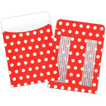Brite Pockets Red Polka Dots 25/Bag Peel & Stick - Top6033 By Top Notch Teacher Products